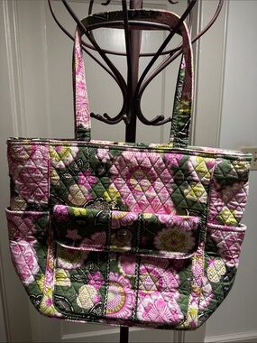 Vera Bradley Quilted Floral Tote - Pink, Green & Yellow